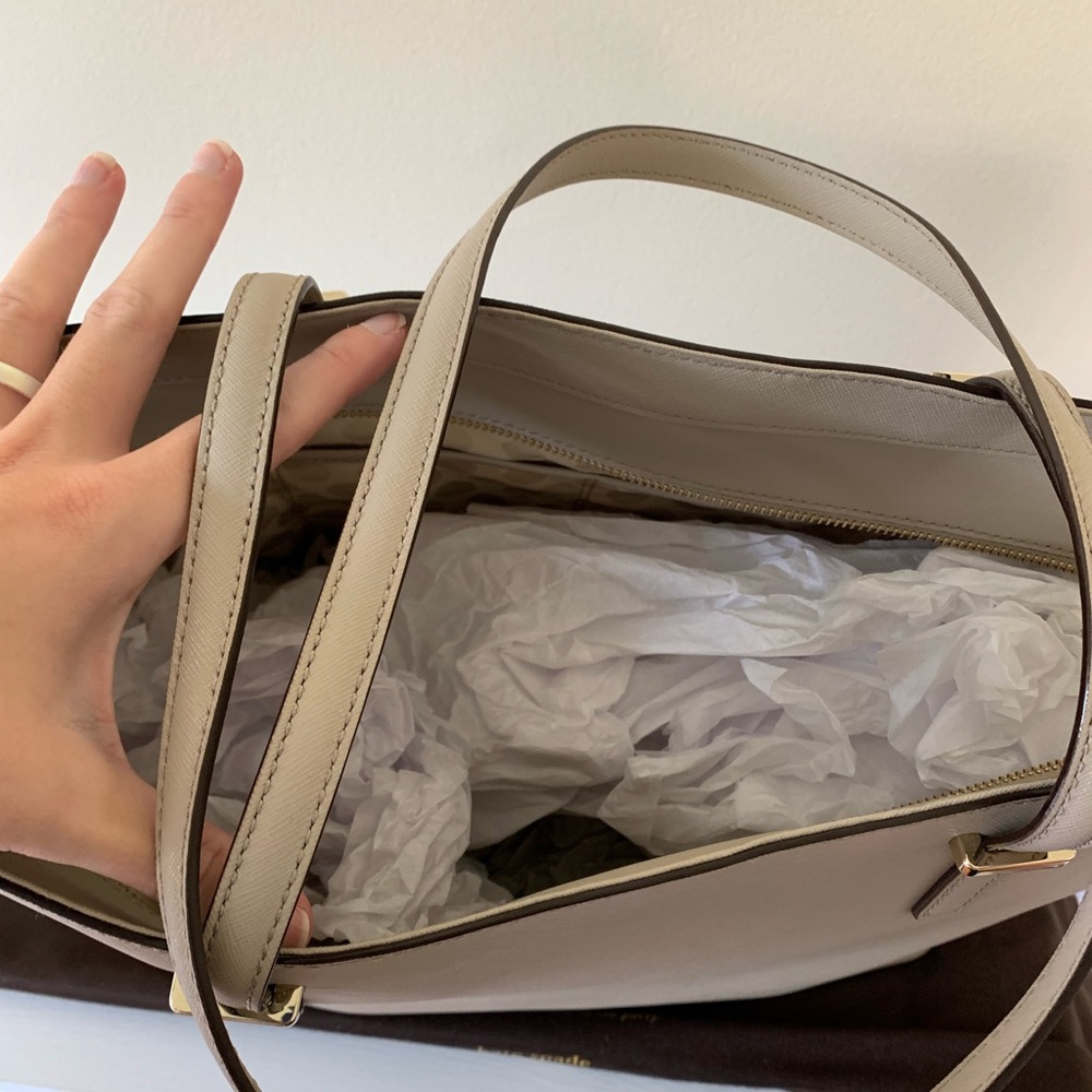 Kate Spade tan/gray tote - Picture 4 of 6